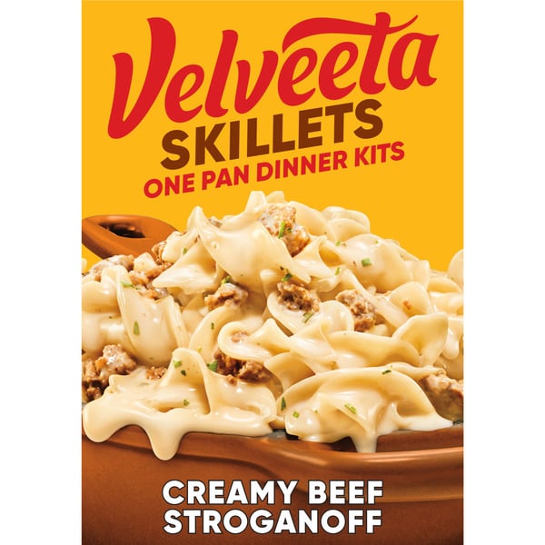 Instant Foods VELVEETA Creamy Beef Stroganoff One Pan Dinner Kit with Cheese Sauce, Pasta & Seasonings hero