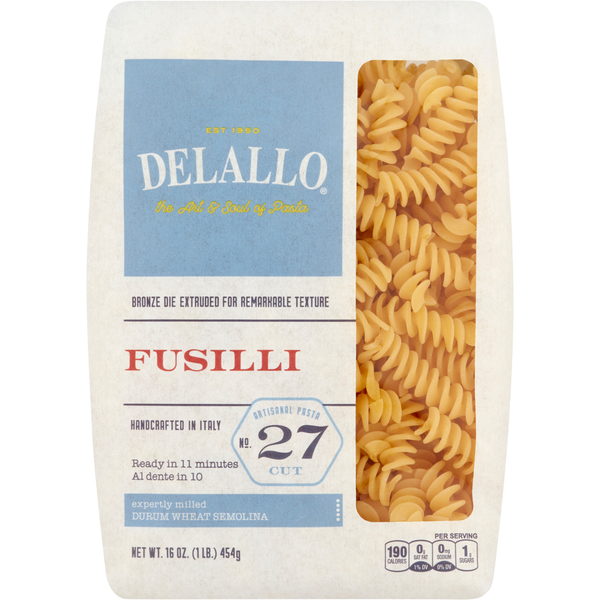 Dry Pasta DeLallo Fusilli, No. 27 Cut hero