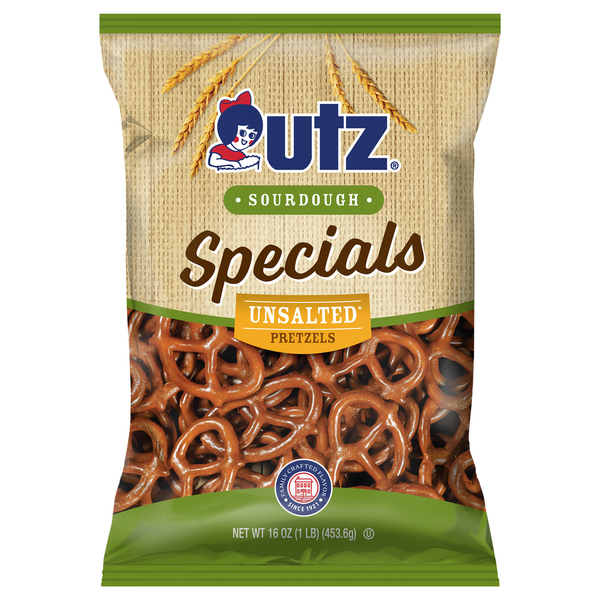 Chips & Pretzels Utz Sourdough Specials Unsalted Pretzels hero