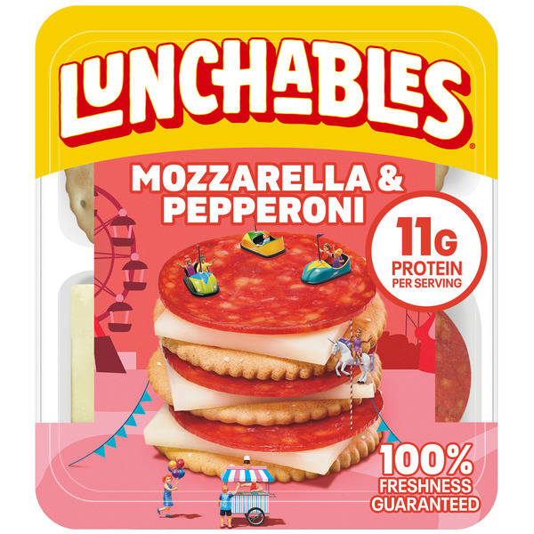 Lunch & Snack Packs Lunchables Pepperoni & Mozzarella Cheese Kids Lunch Snack Kit with Crackers hero