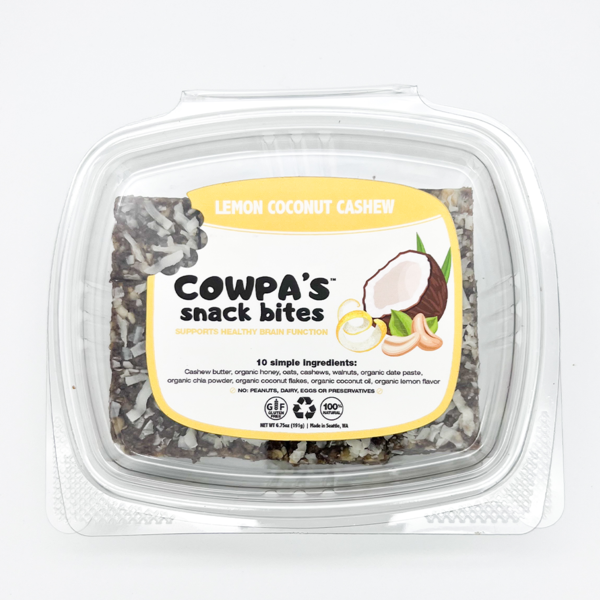 Candy & Chocolate Cowpa's Lemon Coconut Cashew, snack bites hero