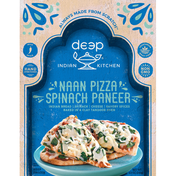 Frozen Pizza Deep Indian Kitchen Naan Pizza, Spinach Paneer, Medium Spice hero