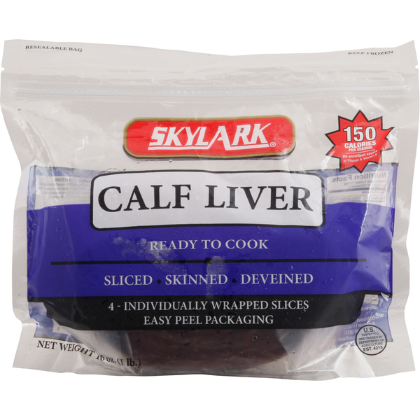 Frozen Meat & Seafood Skylark Calf Liver, Sliced, Skinned, Deveined hero