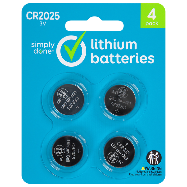 More Household Simply Done Batteries, Lithium, 3V, 4 Pack hero