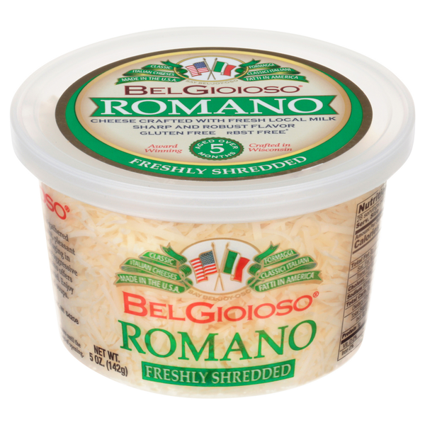 Packaged Cheese BelGioioso Freshly Shredded Romano Cheese, Cup hero