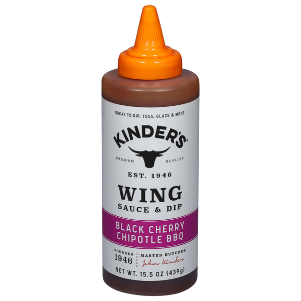 Marinades & Meat Preparation Kinder's Sauce & Dip, Black Cherry Chipotle BBQ, Wing hero