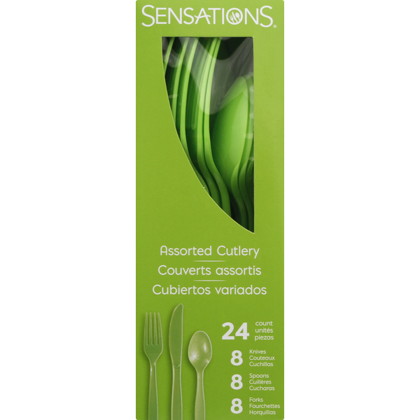 Kitchen Supplies Sensations Cutlery, Plastic, Fresh Green, Assorted hero