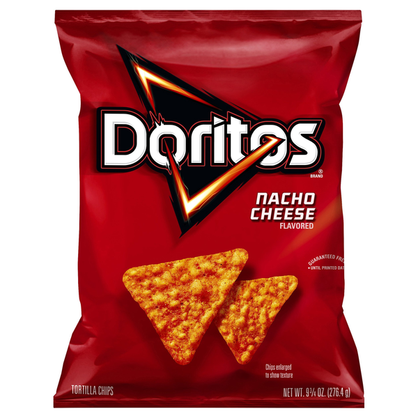 Chips & Pretzels Doritos Tortilla Chips, Nacho Cheese Flavored hero