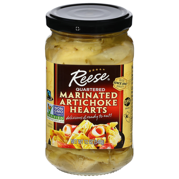 Canned & Jarred Vegetables Reese's Artichoke Hearts, Marinated, Quartered hero