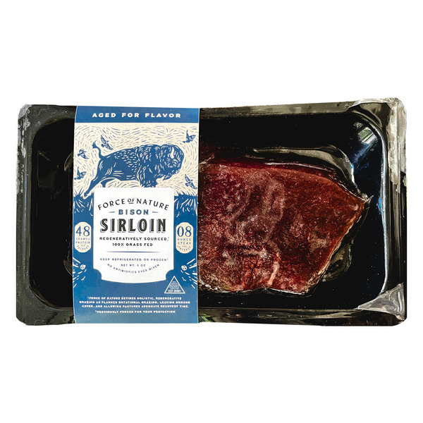 Meat Counter Force of Nature Bison Sirloin Steak, 100% Grass fed, Regenerative hero