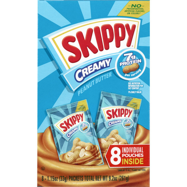 Spreads, Jam & Jelly SKIPPY Creamy Peanut Butter Individual Squeeze Pack hero