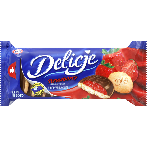 Cookies & Cakes Delicje Biscuits, European, Strawberry hero