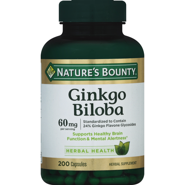 Nature's Bounty Ginkgo Biloba, 60 mg, Capsules hero