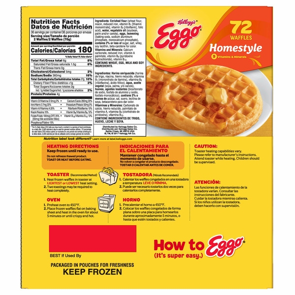 Costco Eggo Homestyle Frozen Waffles, Frozen Breakfast, Breakfast 