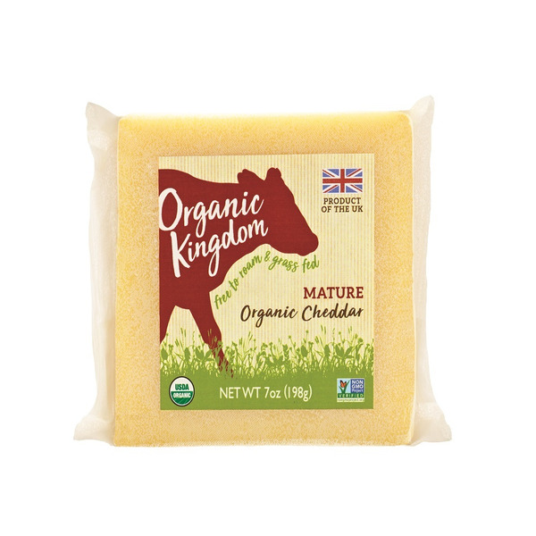 Packaged Cheese Organic Kingdom Mature Cheddar hero