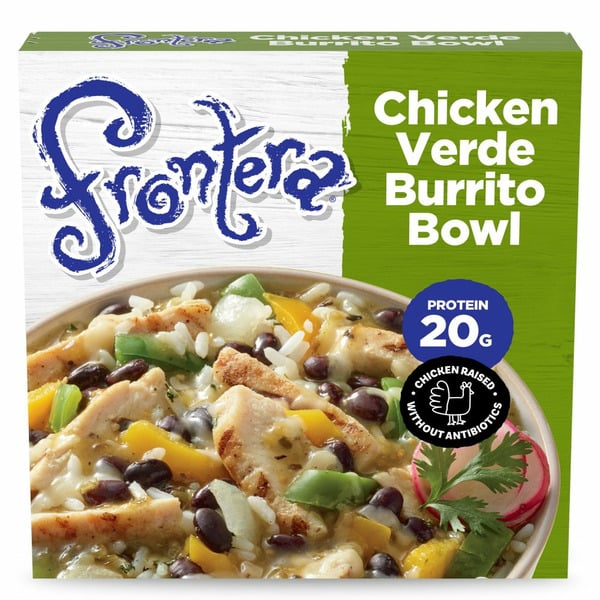 Frozen Meals Frontera Chicken Verde Burrito Bowl Frozen Microwave Meal hero