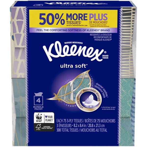 Paper Goods Kleenex Ultra Soft Facial Tissues hero