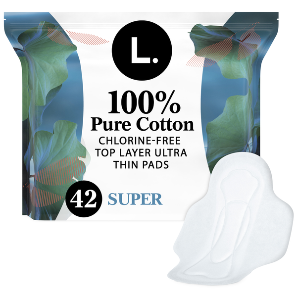 Feminine Care & Family Planning L. Chlorine Free Ultra Thin Pads Super Absorbency, Organic Cotton hero