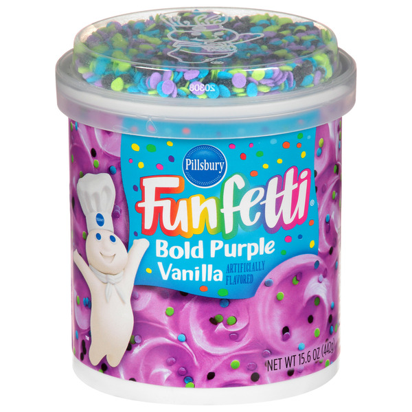 Baking Supplies & Decor Pillsbury Funfetti Bold Purple Vanilla Frosting hero