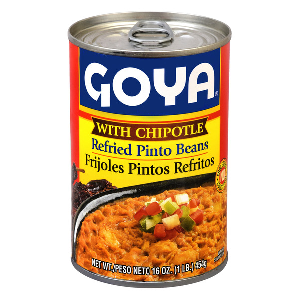 Canned Meals & Beans Goya Refried Pinto Beans, with Chipotle hero