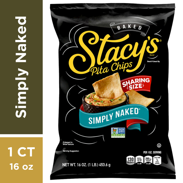 Chips & Pretzels Stacy's Baked Pita Chips Simply Naked 16 Oz hero