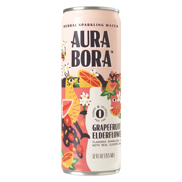 Aura Bora Grapefruit Elderflower, Herbal Sparkling Water hero