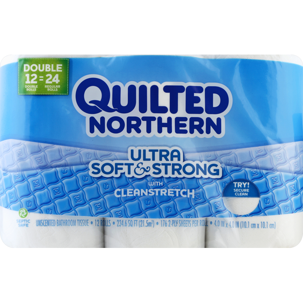 Paper Goods Quilted Northern Bathroom Tissue, Unscented, Double Rolls, 2-Ply hero