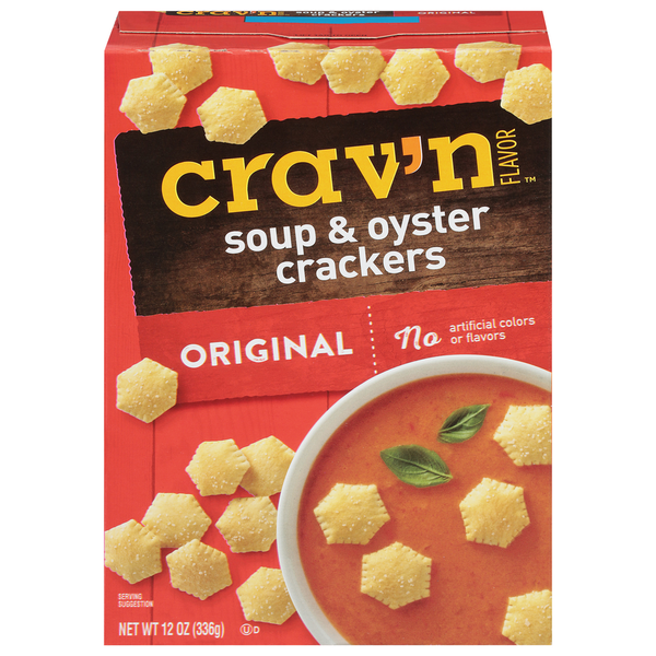 Crackers Crav'n Flavor Soup & Oyster Crackers, Original hero