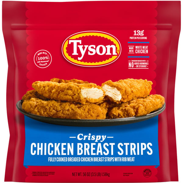 Frozen Meat & Seafood Tyson Fully Cooked Crispy Chicken Strips, Frozen hero