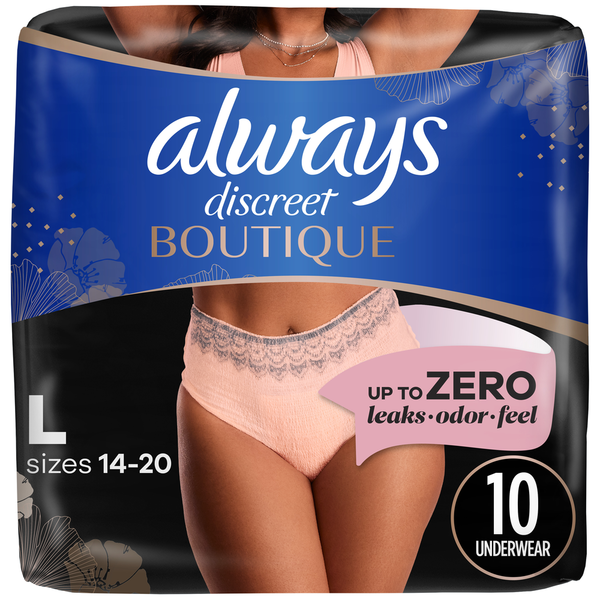 Adult Care Always Discreet Discreet Boutique Incontinence Underwear, Maximum Protection, L hero