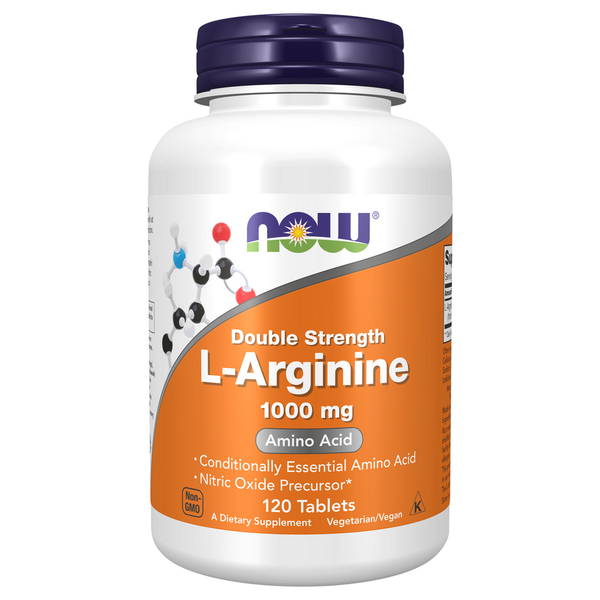 Vitamins & Supplements NOW L Arginine, Double Strength 1000 mg hero