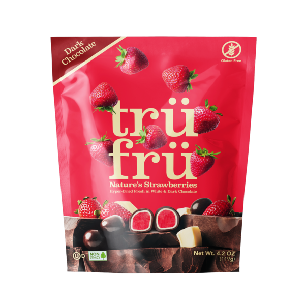 Nuts, Seeds & Dried Fruit Tru Fru Nature's Strawberries Hyper-Dried Fresh in Dark & White Chocolate hero