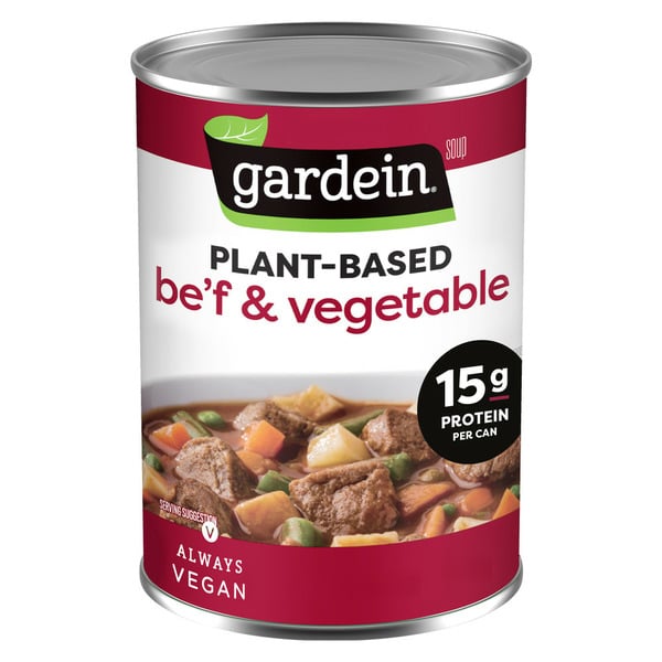 Soup, Broth & Bouillon Gardein Vegan Plant-Based Be'f and Country Vegetable Soup hero