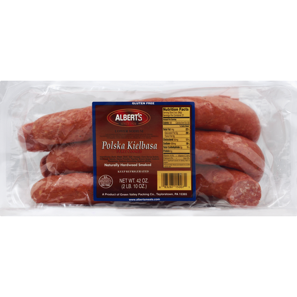 Hot Dogs, Bacon & Sausage Albert's Polska Kielbasa, Lower Sodium hero