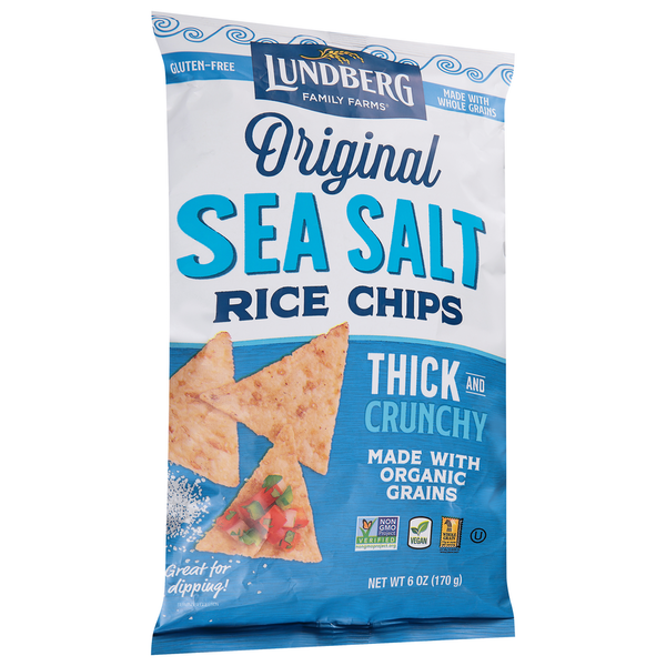 Chips & Pretzels Lundberg Family Farms Rice Chips, Sea Salt, Original, Thick and Crunchy hero