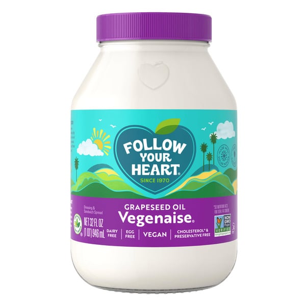 Condiments Follow Your Heart Grapeseed Oil Vegenaise Dressing, Gluten Free, Dairy Free, Egg Free hero