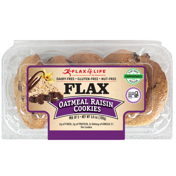 Flax4Life Oatmeal Raisin Cookies hero