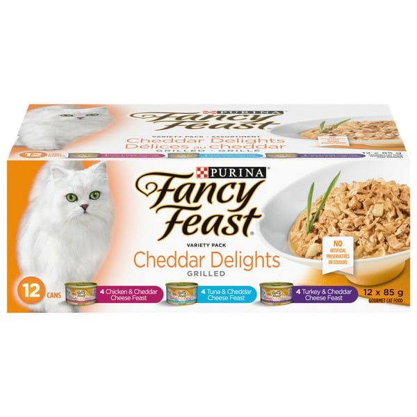 Cat Food & Care Fancy Feast Dishware Cheddar Delights Grilled Variety Pack hero