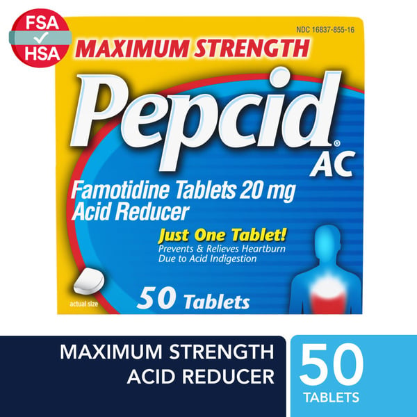 Digestive Health Pepcid AC Maximum Strength For Heartburn Prevention & Relief hero