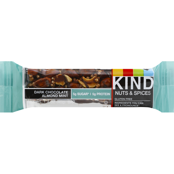 Protein & Nutritional Bars KIND Nuts & Spices Bar, Dark Chocolate Almond Mint hero