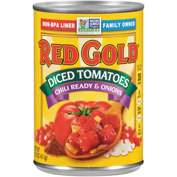 Canned & Jarred Vegetables Red Gold Chili Ready Diced Tomatoes with Onions hero