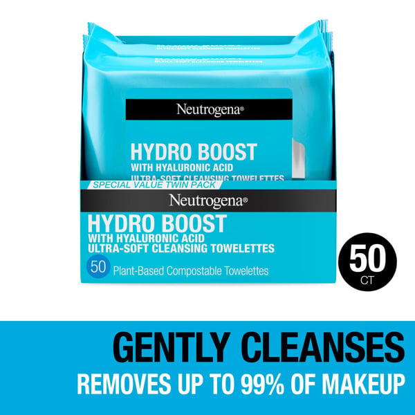 Facial Care Neutrogena Hydro Boost Face Cleansing Cloths & Makeup Wipes hero