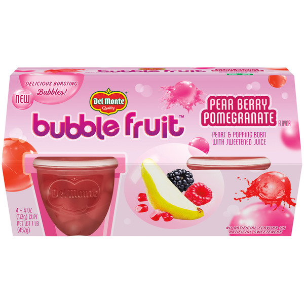 Canned Fruit & Applesauce Del Monte Bubble Fruit, Pear Berry Pomegranate hero