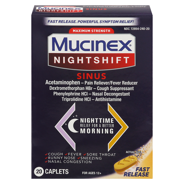 Cold, Flu & Allergy Mucinex Sinus, Maximum Strength, Caplets hero