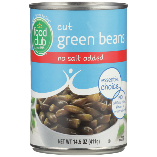 Canned & Jarred Vegetables Food Club No Salt Added Cut Green Beans hero