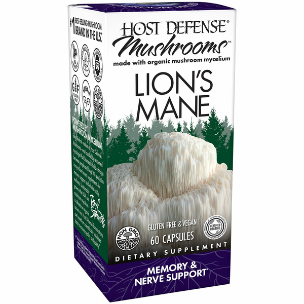 Brain & Memory Support Host Defense Lion's Mane, Memory & Nerve Support, Capsules hero