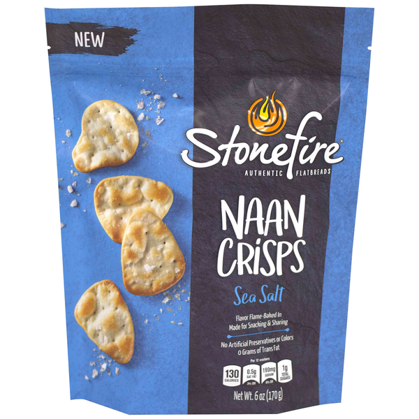 Chips & Pretzels Stonefire Sea Salt Naan Crisps hero