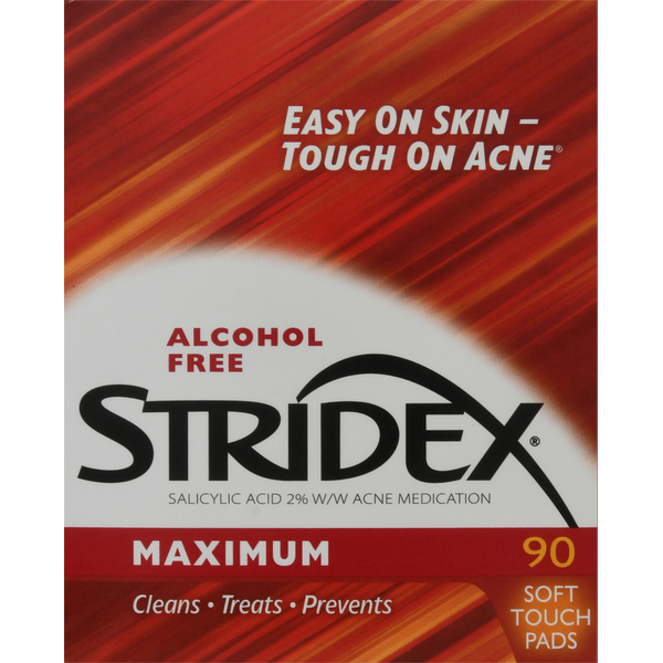 Facial Care Stridex Acne Pads, Maximum, Alcohol Free hero