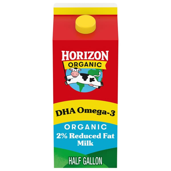 Milk Horizon Organic DHA Omega-3 2% Reduced Fat Milk hero