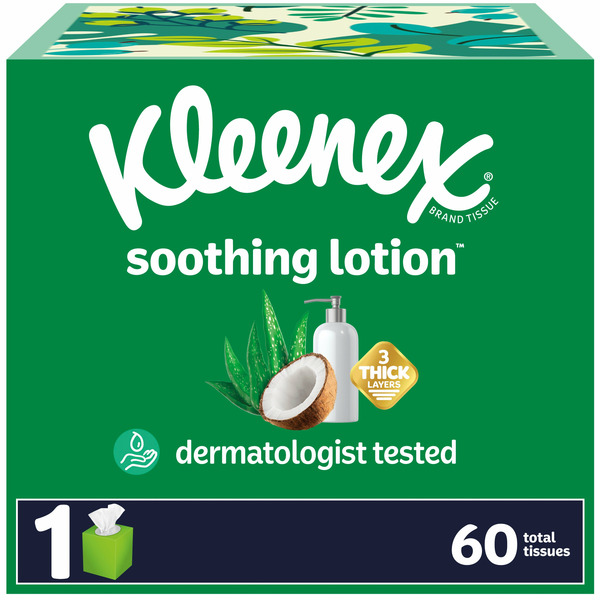 Paper Goods Kleenex Lotion Facial Tissues with Coconut Oil hero